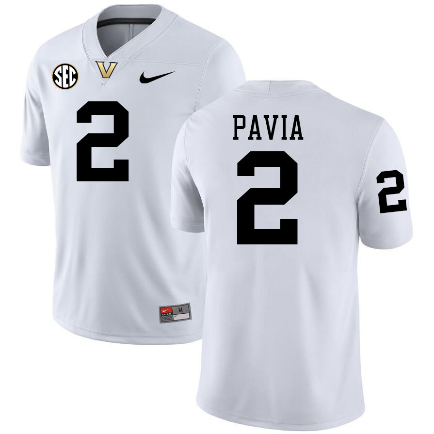 Diego Pavia Jersey,Vanderbilt Commodores #2 Diego Pavia Football Jersey,Uniforms-White